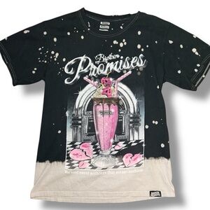 NWOT Broken Promises Co. Mens T-Shirt "Sweet Nothings" Bleach Dye Size S